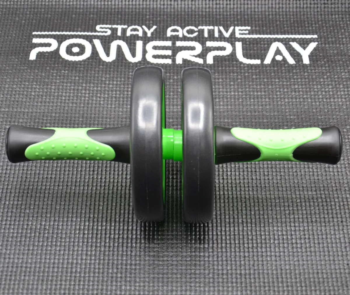 Колесо для преса Active Point ПВХ 14 см Чорне зелена ручка