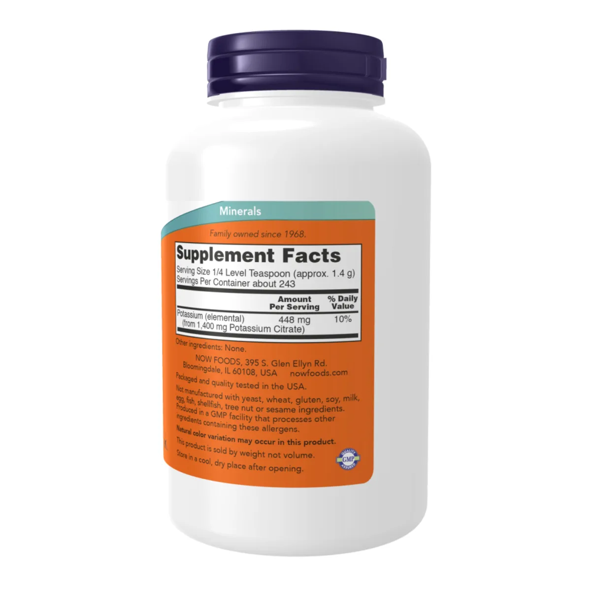 Цитрат калия Now Foods порошок 340 г