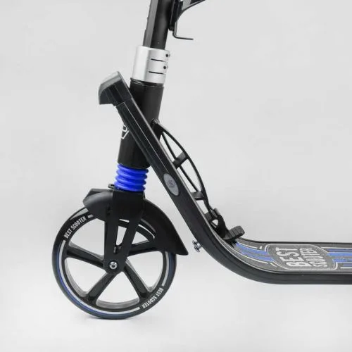 Самокат двоколісний Best Scooter з амортизаторами для дорослих і дітей ручне гальмо колеса PU 200мм