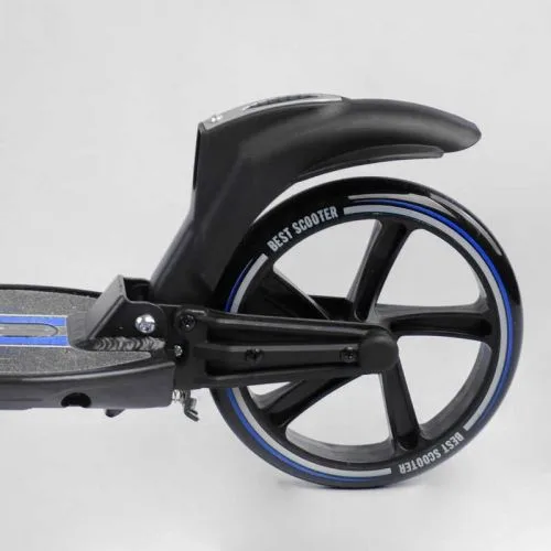 Самокат двоколісний Best Scooter з амортизаторами для дорослих і дітей ручне гальмо колеса PU 200мм