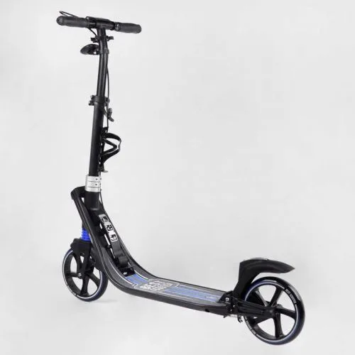 Самокат двоколісний Best Scooter з амортизаторами для дорослих і дітей ручне гальмо колеса PU 200мм