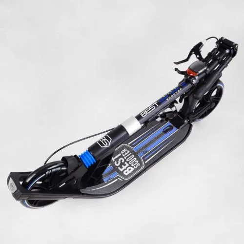 Самокат двоколісний Best Scooter з амортизаторами для дорослих і дітей ручне гальмо колеса PU 200мм