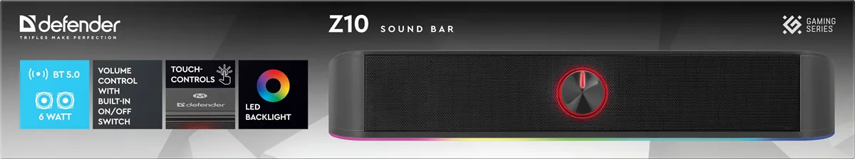 Акустика Defender Bluetooth 6 Вт 67х71х400 мм Черная
