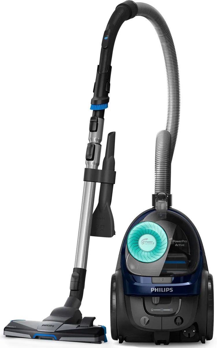 Пилосос Philips 5000 серії, контейнерний, 900 Вт, об'єм контейнера 1,5 л, фільтр HEPA, турбощітка, синій.