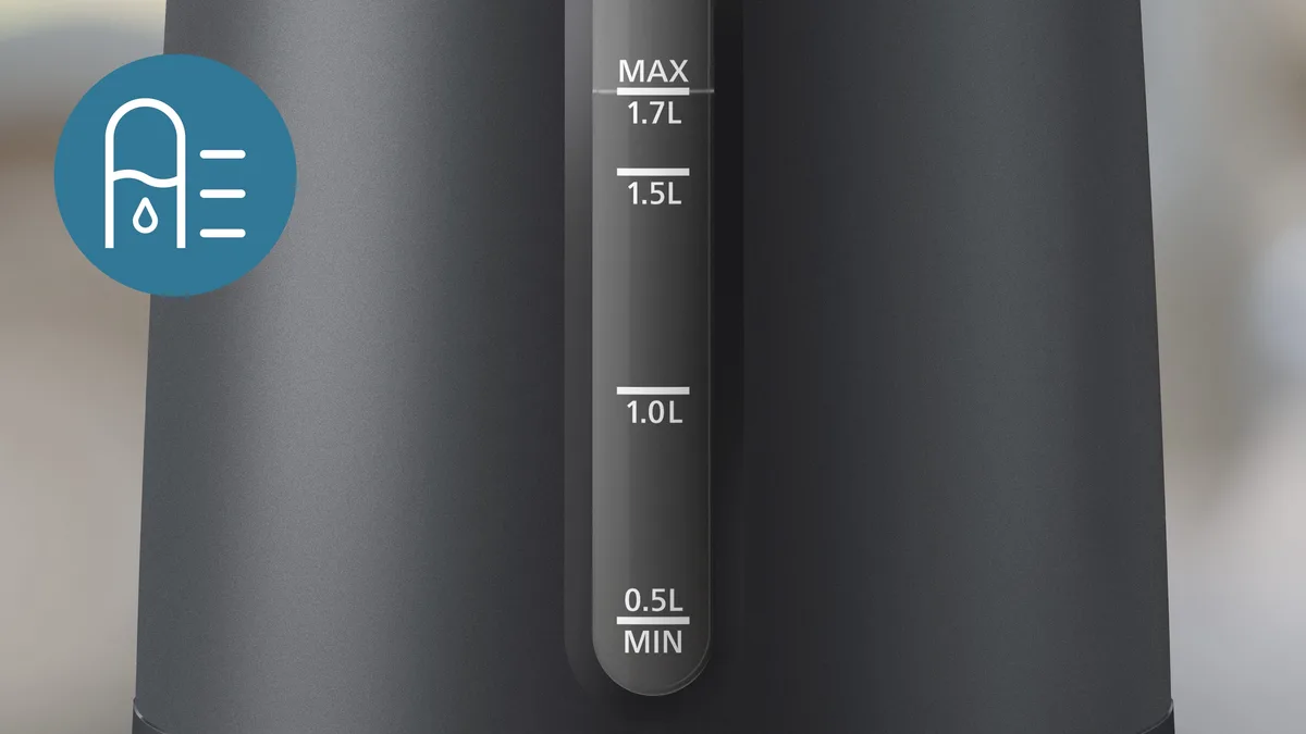 Электрический чайник Philips Series 1000, 1,7 л, Strix, пластиковый, матовый, черный