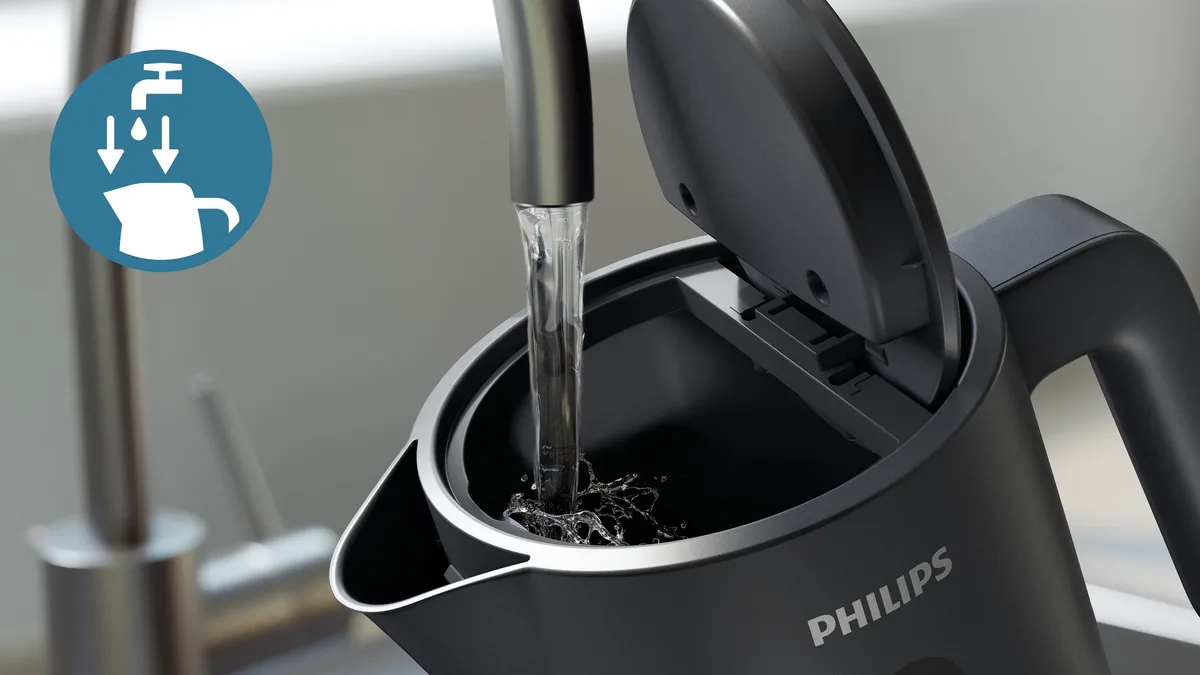 Электрический чайник Philips Series 1000, 1,7 л, Strix, пластиковый, матовый, черный
