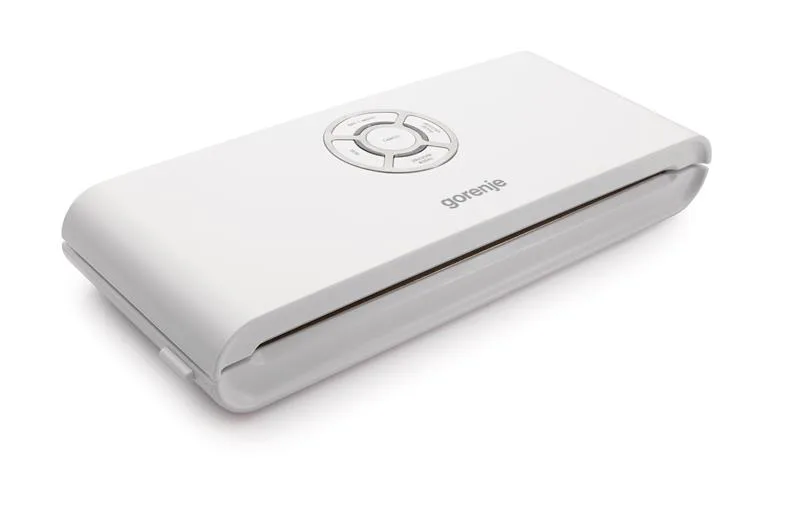 Вакуумный упаковщик Gorenje, 120 Вт, 30 см, электронное управление, +10 пакетов, пластиковый, белый