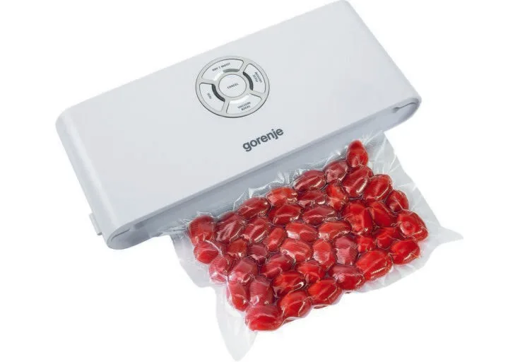 Вакуумный упаковщик Gorenje, 120 Вт, 30 см, электронное управление, +10 пакетов, пластиковый, белый