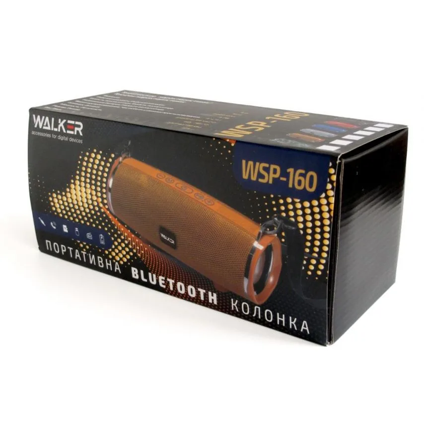 Портативна колонка WALKER Bluetooth 7Вт 2400мАг 230х94х98 мм Сіра