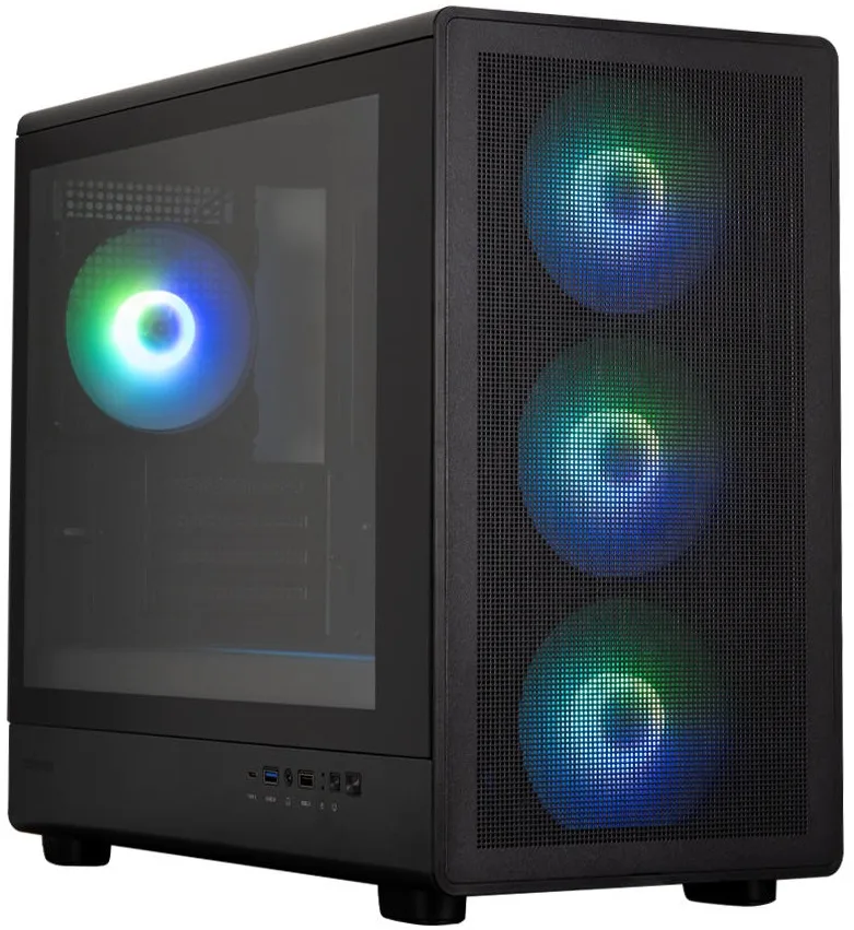 Корпус Zalman M5 без БЖ, 1xUSB3.0, 1xUSB2.0, 1x Type C, 4x120мм ARGB, VGA 410мм, LCS ready, TG Side Panel, mATX, чорний