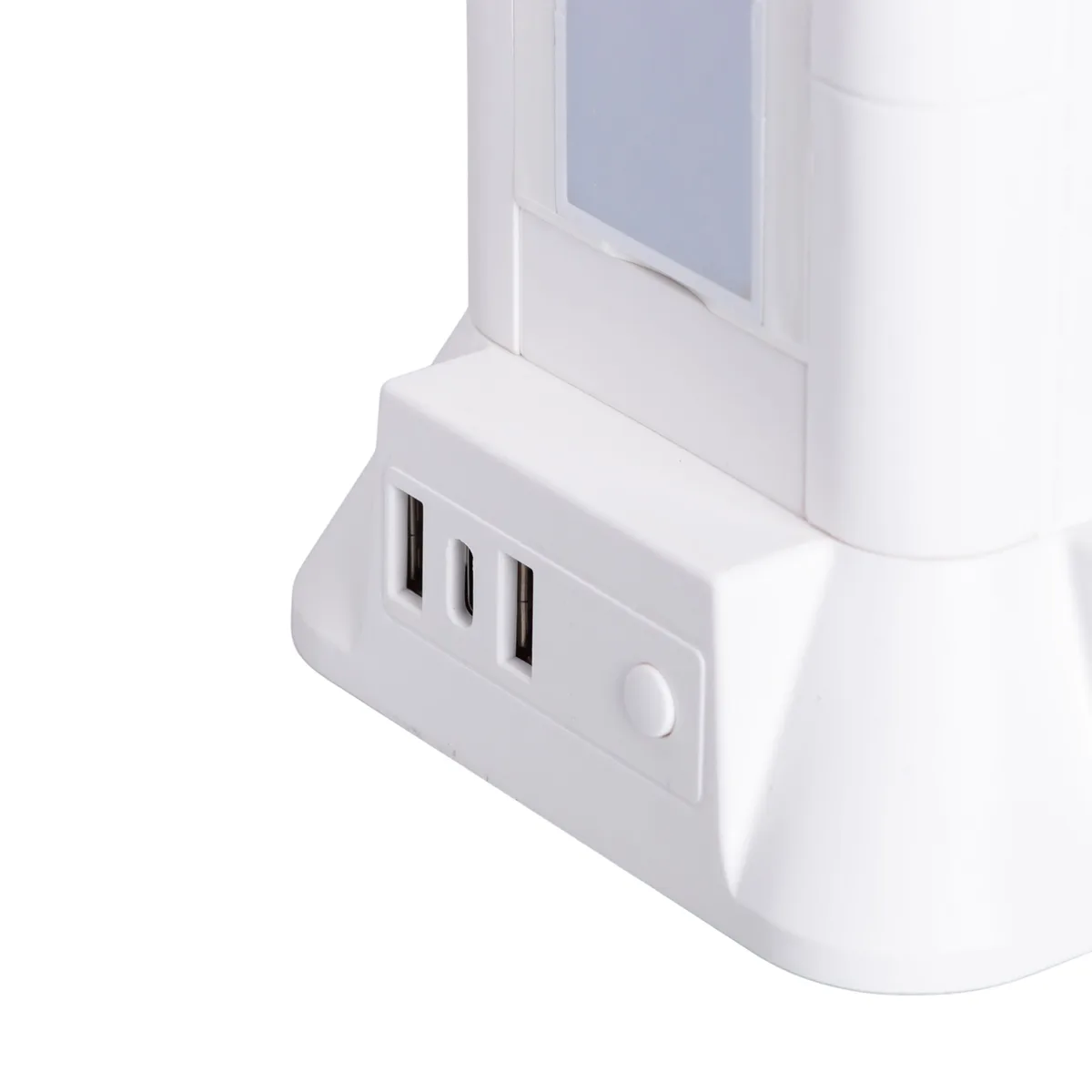 Сетевой фильтр удлинитель 4.8 м 6 розеток USB Type-C беспроводная зарядка белый огнестойкий пластик