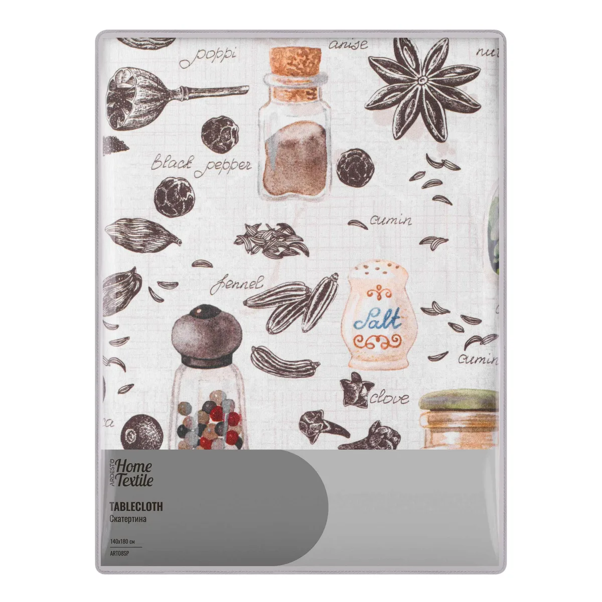 Скатертина ARDESTO Spice 140х180см для кухні захист столу від плям та подряпин текстильний виріб