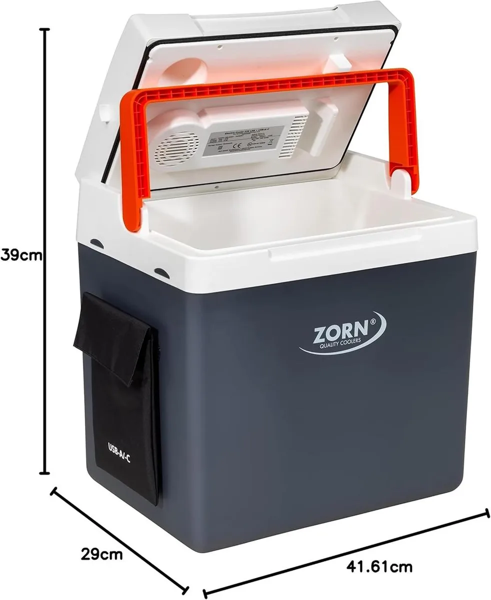 Автохолодильник Zorn термоелектричний 25 л USB 12/230 V чорний