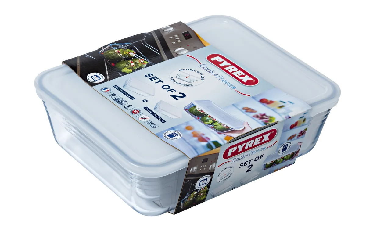 Набір форм PYREX жаростійке скло 22х17х6 25х20х8 см прямокутні