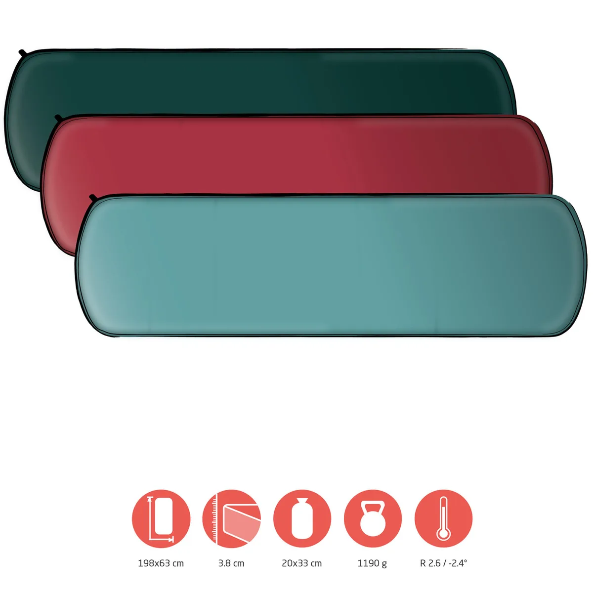 Килимок самонадувний Grand Canyon Polyester 198х63х3,8 см Зелений
