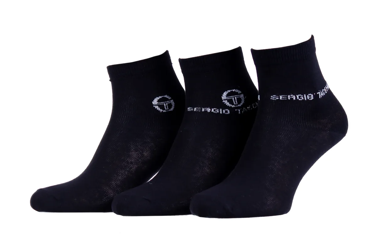 Шкарпетки Sergio Tacchini бавовна 36-41 чорний 3 пари