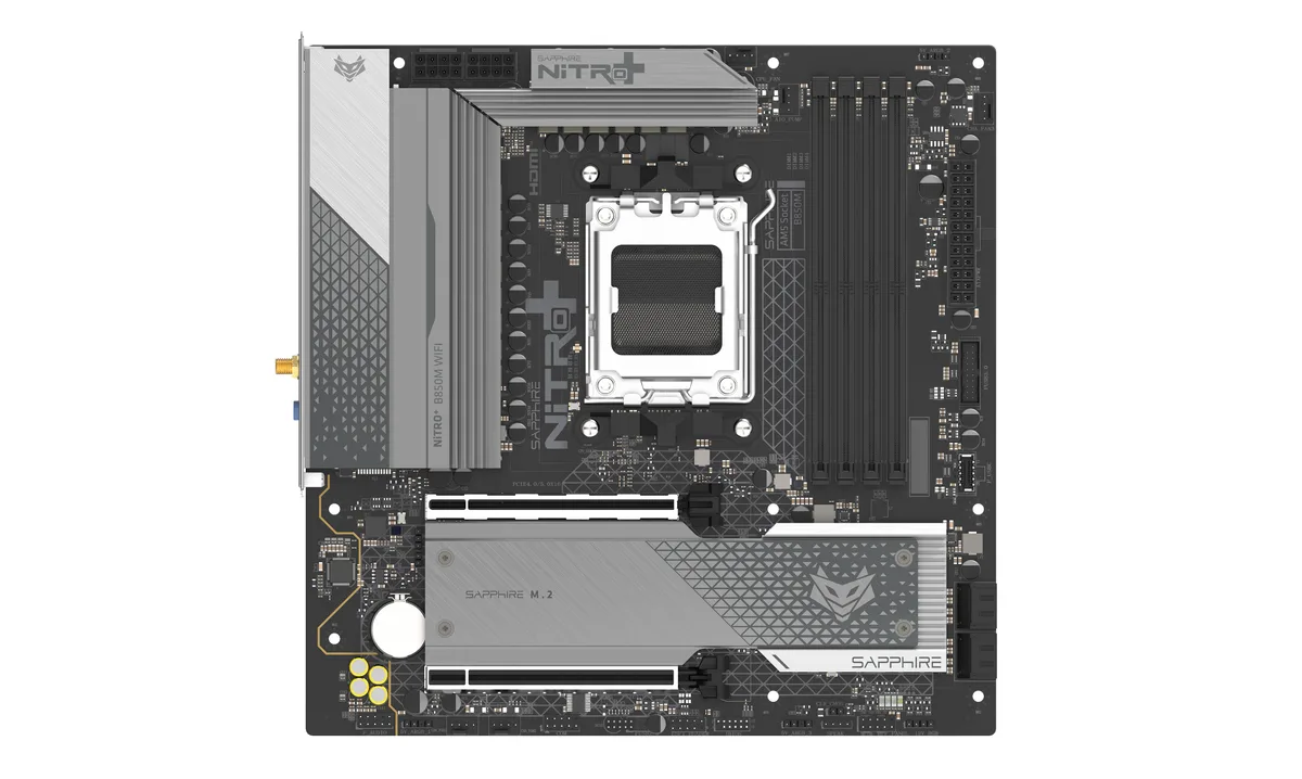 Материнcька плата SAPPHIRE NITRO+ B850M WIFI sAM5 B850 4xDDR5 M.2 HDMI DP Wi-Fi BT mATX