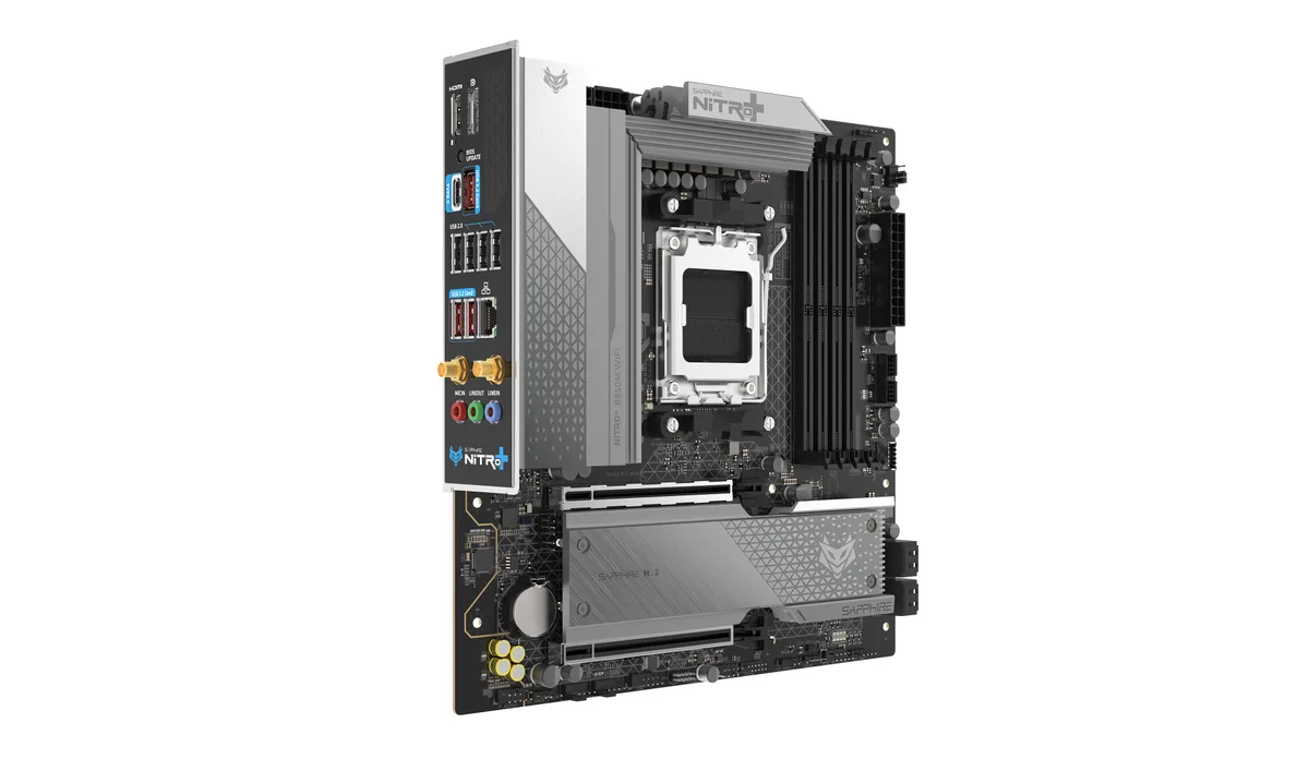 Материнcька плата SAPPHIRE NITRO+ B850M WIFI sAM5 B850 4xDDR5 M.2 HDMI DP Wi-Fi BT mATX