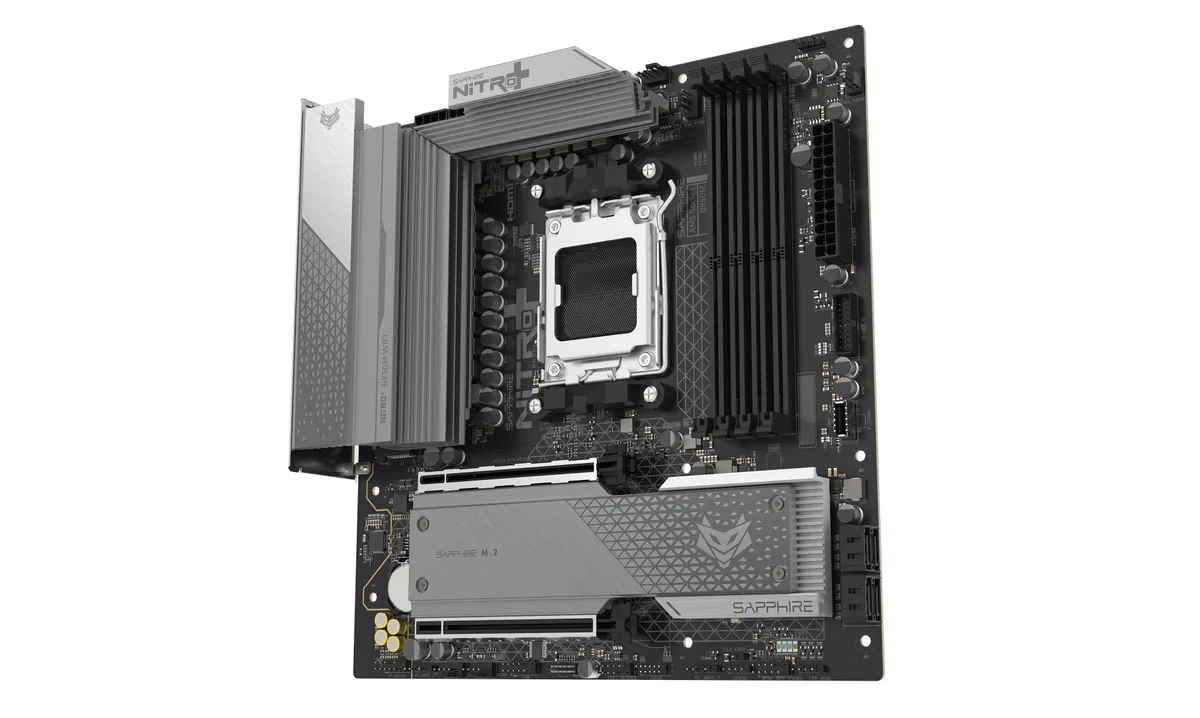 Материнcька плата SAPPHIRE NITRO+ B850M WIFI sAM5 B850 4xDDR5 M.2 HDMI DP Wi-Fi BT mATX