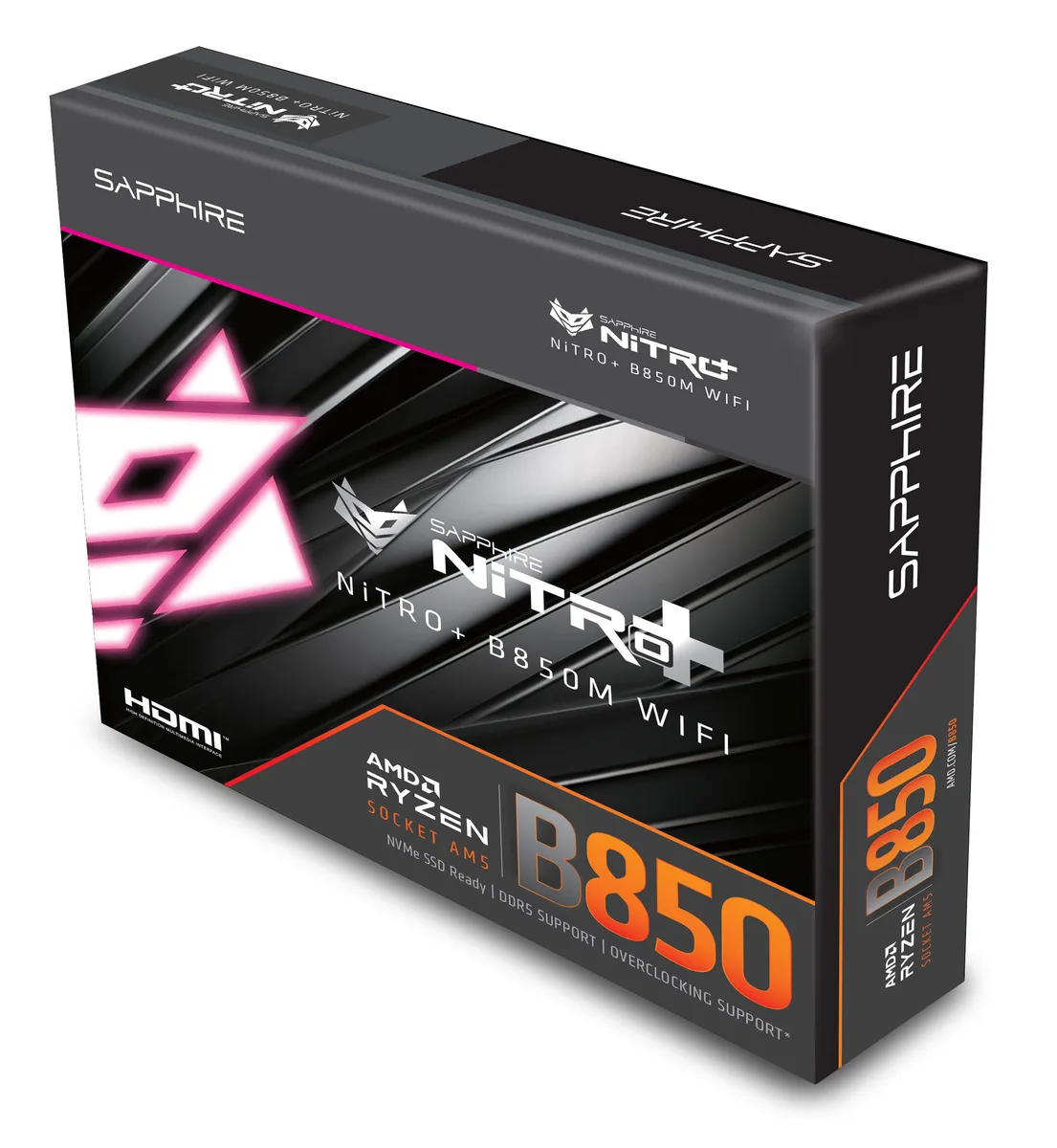 Материнcька плата SAPPHIRE NITRO+ B850M WIFI sAM5 B850 4xDDR5 M.2 HDMI DP Wi-Fi BT mATX