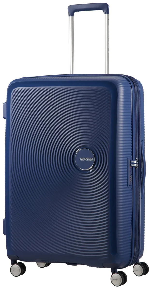 Вализа American Tourister, Soundbox, полипропилен, большая, 77 см, 97/110 л, TSA, 4 колеса, EXP, темно-синий.
