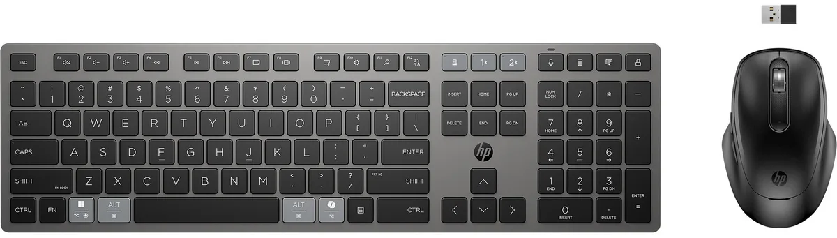 Комплект клавіатура та миша HP 720 Multi-Device Rechargeable, BT, EN/UK, чорний