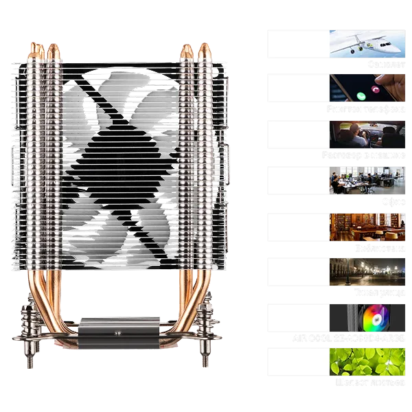 Процесорний кулер  2E GAMING Air Cool AC90D4-ARGB, LGA1851, 1700, 1200, 1366, 115x, AM5, AM4, AM3, AM3+, 4pin PWM, TDP 130W