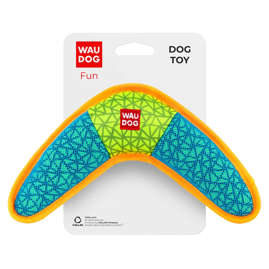 Іграшка для собак Бумеранг WAUDOG Fun 14х24 см поліестер блакитний