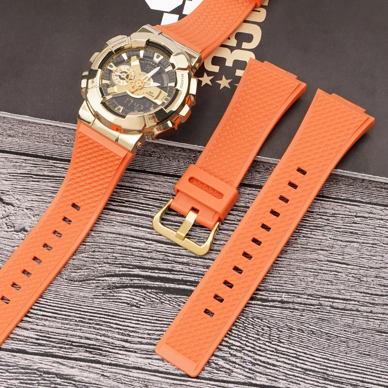 Ремінець Casio полімерний унісекс 22 мм жовтогарячий