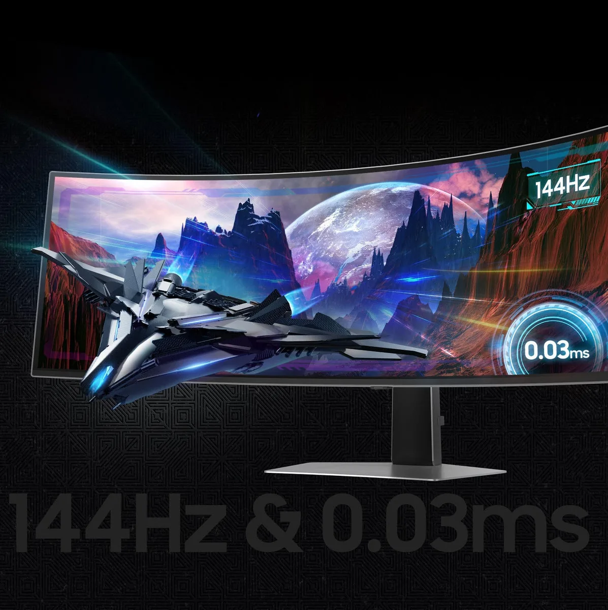 Монитор Samsung 48.7" Odyssey G9 49DG910 HDMI, DP, USB, USB-C, OLED, 5120x1440, 32:9, 144Гц, 0.3мс, изогнутый.