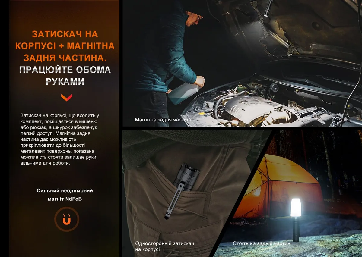 Ліхтар ручний Fenix алюміній 120х26,5 мм чорний 3100 люменів IP68