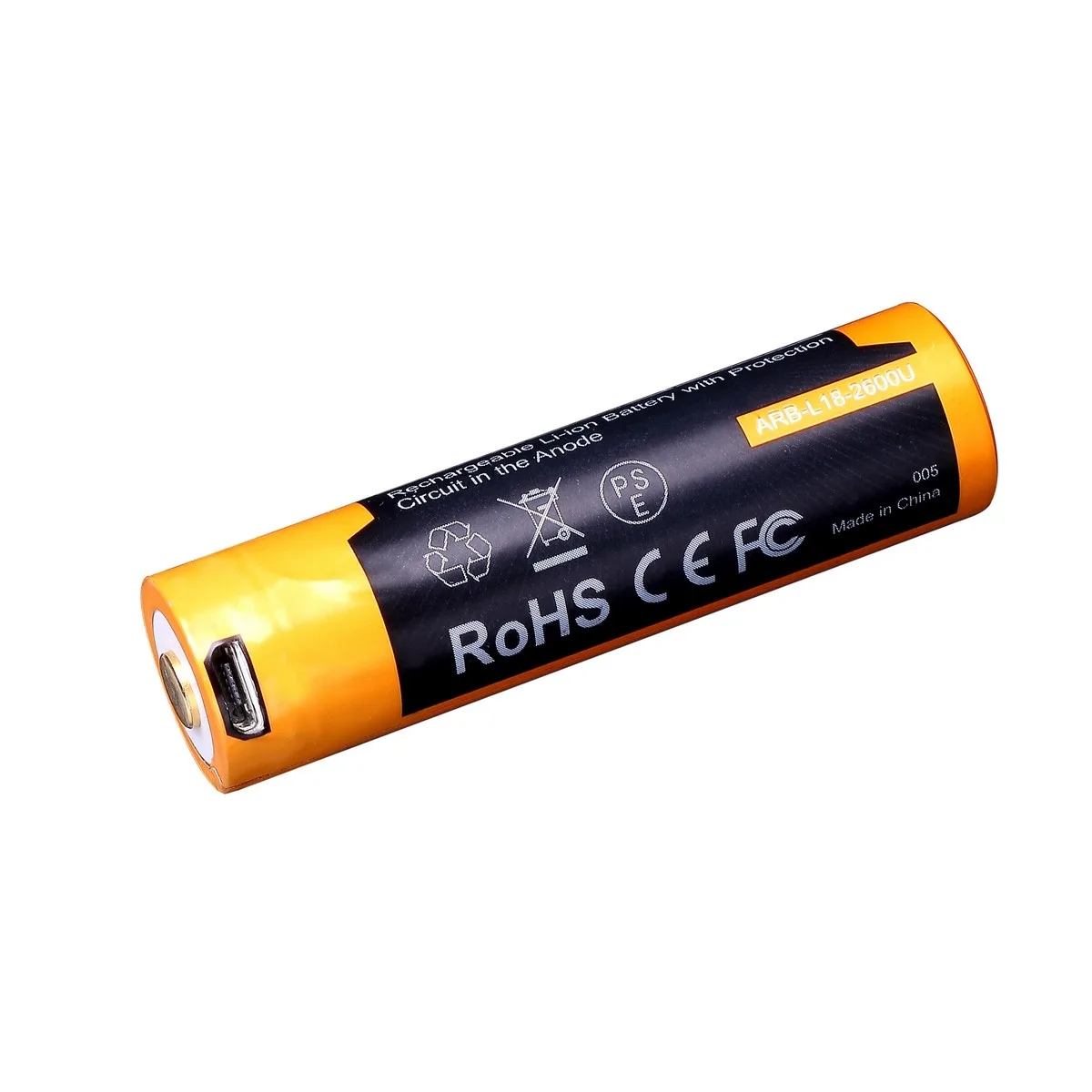 Аккумулятор Li-Ion 18650 Fenix 2600 mAh с USB зарядкой