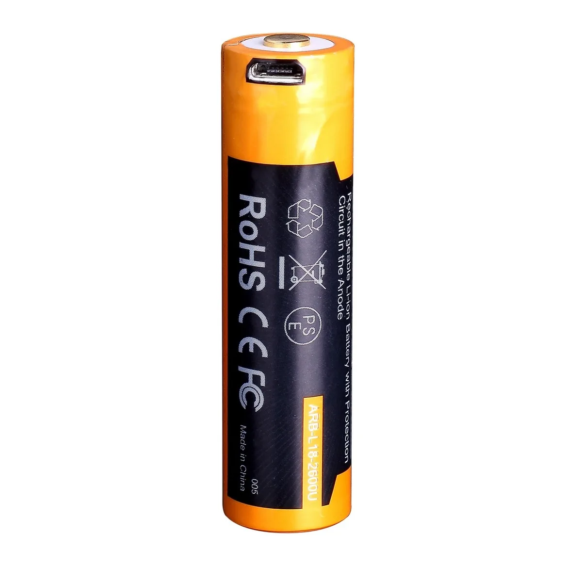 Аккумулятор Li-Ion 18650 Fenix 2600 mAh с USB зарядкой