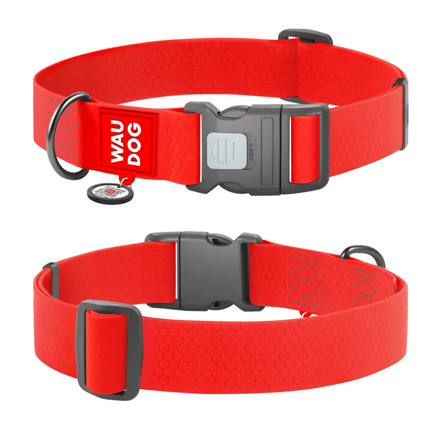 Нашийник WAUDOG Waterproof XXL 46-70 см 40 мм Collartex червоний
