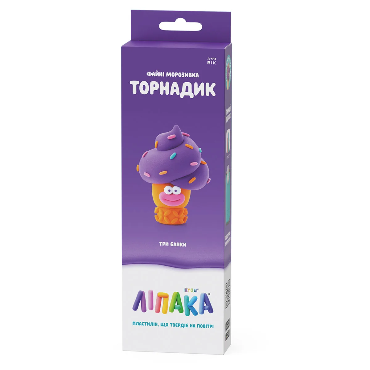 Набір пластиліну Lipaka Файні морозивка 3 баночки 3 кольори 3-10 років