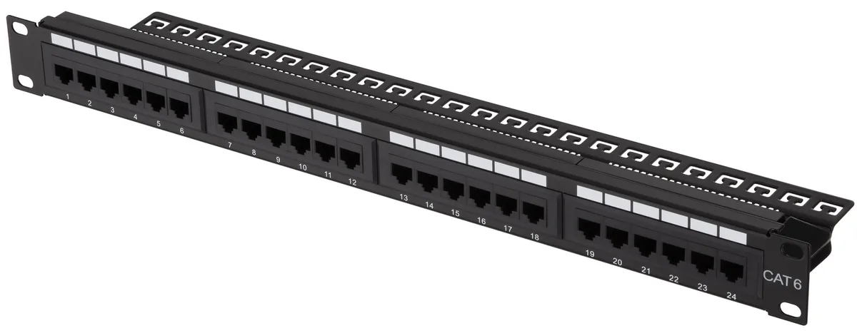 Патч-панель 2E САТ 6, UTP, 19", 1U, 24 порти, зібрана
