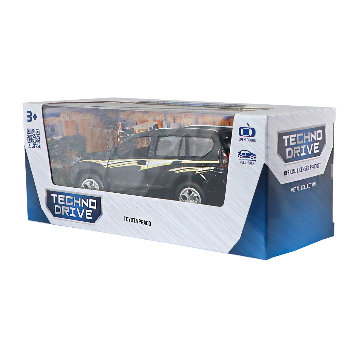 Автомодель TechnoDrive метал 12х5х5 см чорна
