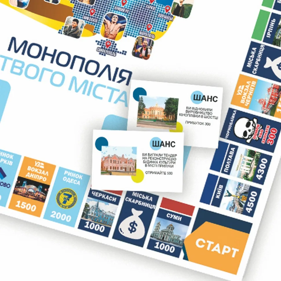 Настільна гра Монополія Твого Міста економічна для 2-6 гравців 31x22x5 см картон різні кольори