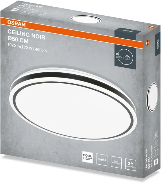 Светильник OSRAM LED накладной 600 мм металлический черный 72 Вт 4000K