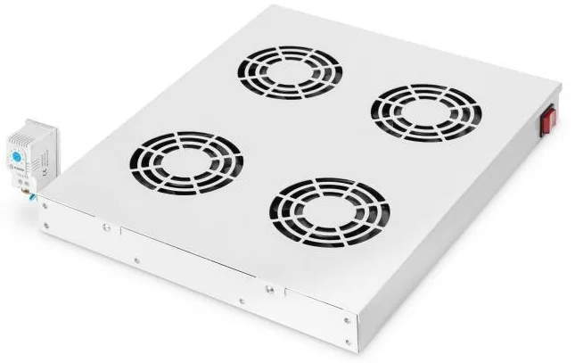 Блок вентиляторів DIGITUS 19", 4 fans, thermostat, RAL 7035