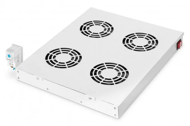 Блок вентиляторів DIGITUS 19", 4 fans, thermostat, RAL 7035
