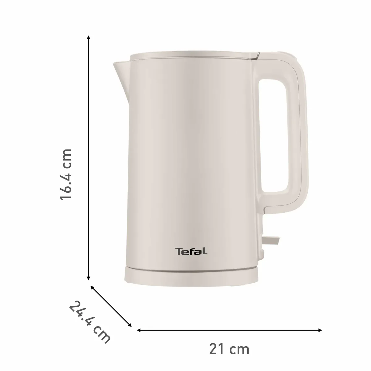 Електричний чайник Tefal Thermo Protect, 1.5л, пластиковий корпус, нержавіюча сталь, кремовий.