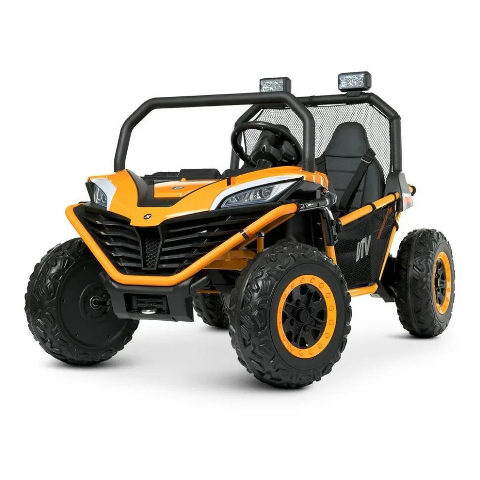 Дитячий електромобіль Bambi Racer екокожа 123 см жовтогарячий