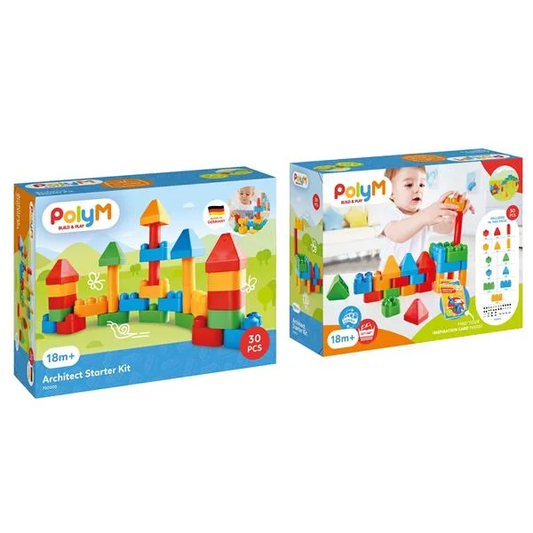 Конструктор PolyM пластик 30 деталей різнокольоровий