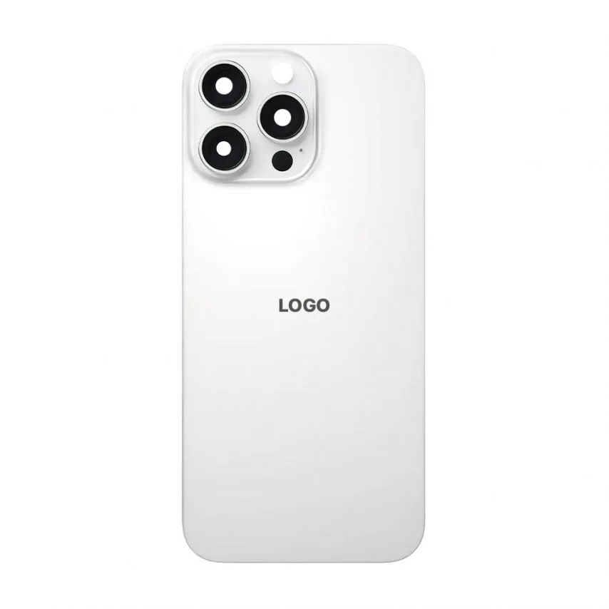 Задня кришка Apple iPhone 15 Pro біла з рамкою і склом камери Original Quality