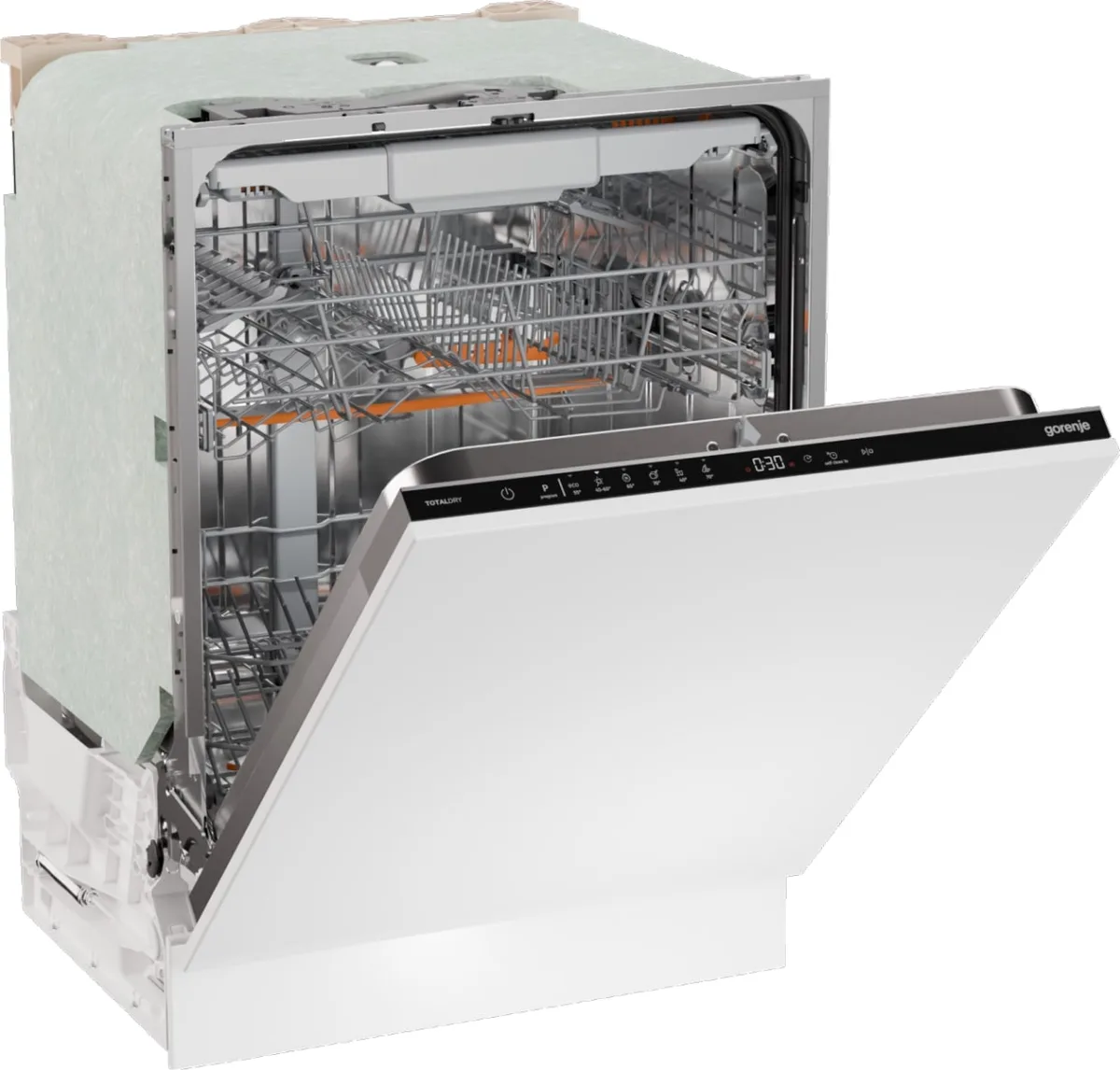 Вбудована посудомийна машина Gorenje, 16 комплектів, клас енергоспоживання A+++, ширина 60 см, система AquaStop, автоматичне відкр