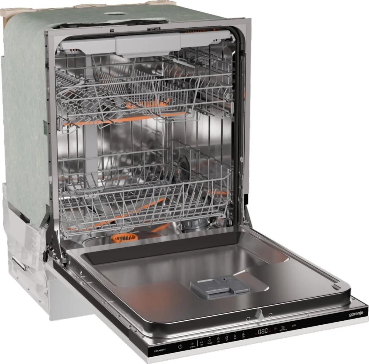 Вбудована посудомийна машина Gorenje, 16 комплектів, клас енергоспоживання A+++, ширина 60 см, система AquaStop, автоматичне відкр