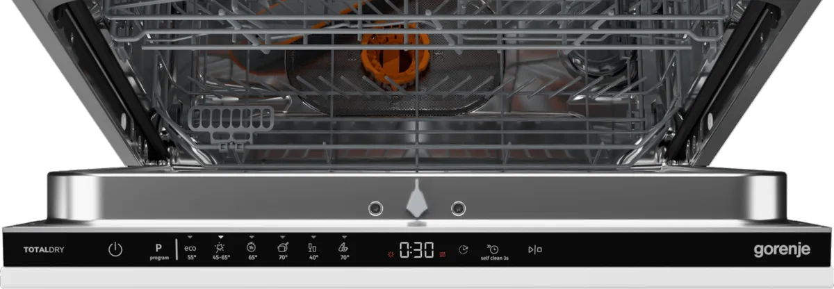 Вбудована посудомийна машина Gorenje, 16 комплектів, клас енергоспоживання A+++, ширина 60 см, система AquaStop, автоматичне відкр