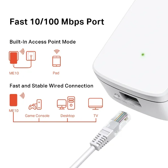 Розширювач покриття WiFi MERCUSYS ME10 AC1200, 1хFE LAN