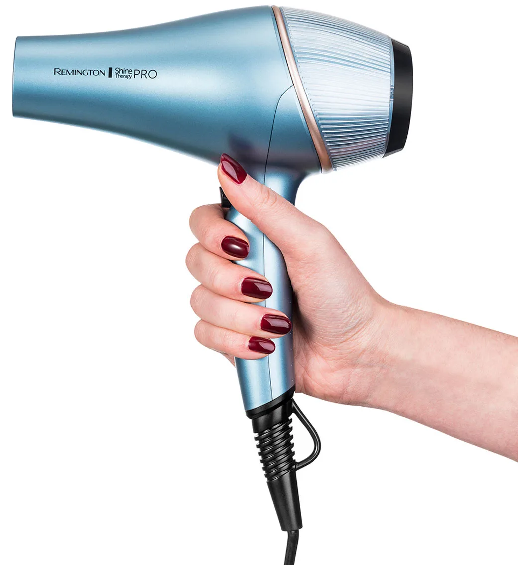 Фен Remington 2200 Вт керамический голубой с ионизацией и диффузором.